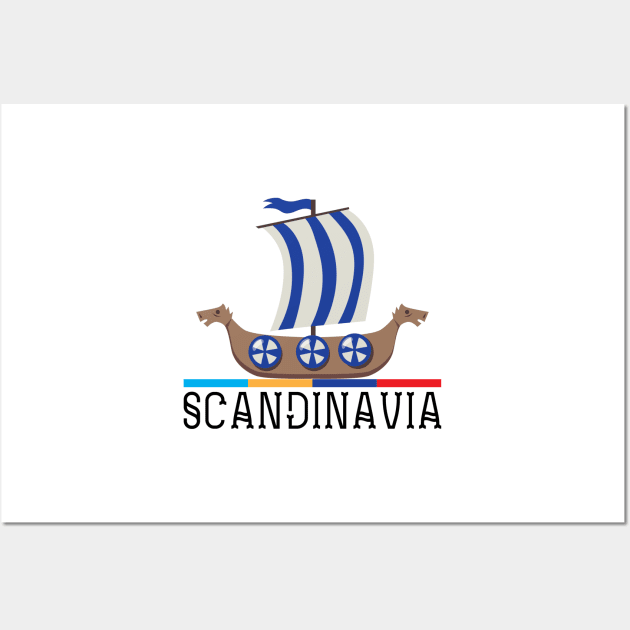 scadinavian ship for nordic countries lovers, Summer shirt Wall Art by norwayraw